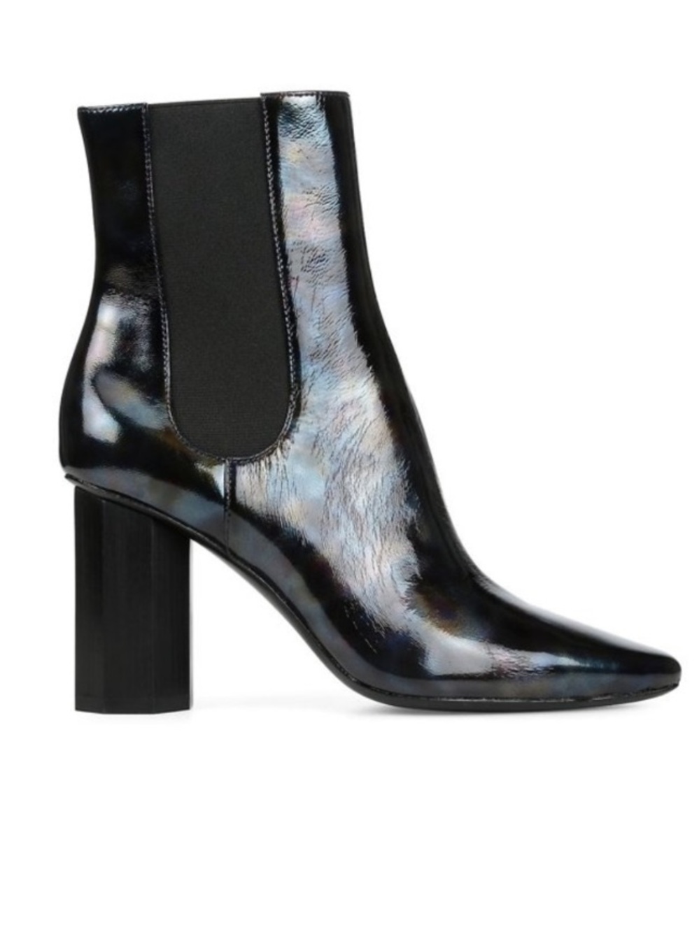 DONALD J PLINER LAILA PATENT MULTICOLOR BOOTS iridescent heel bootie leather 10